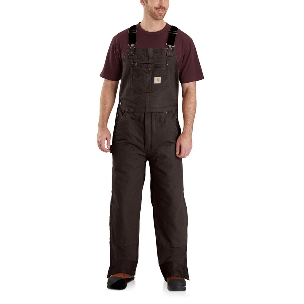 Carhartt 104031 Washed Duck Bib Overalls Factory 2nd Carhartt dark brown 5XL